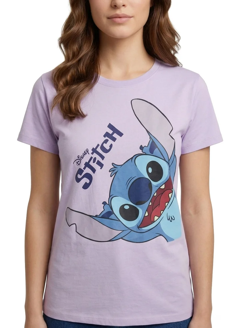 Disney  Disney Stitch Lavender Graphic Women’s T-Shirt for Women | Best Price UAE