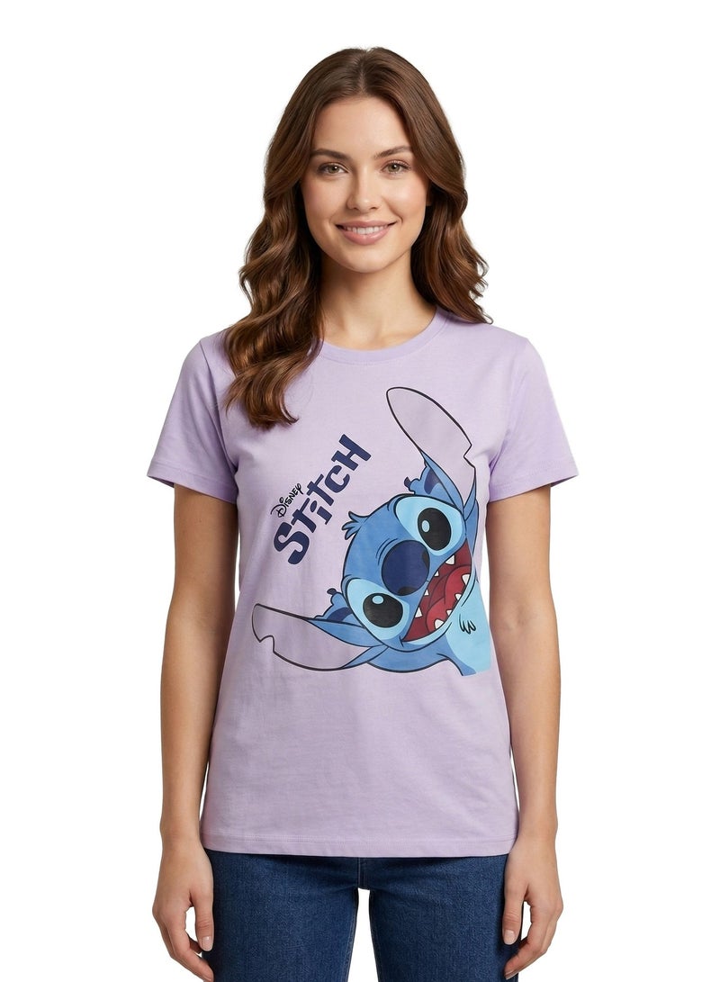 Disney Stitch Lavender Graphic Women’s T-Shirt - Image 1