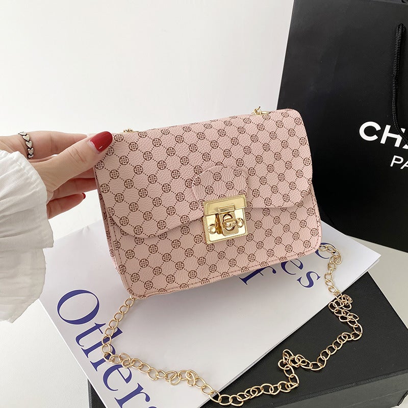 Bag Women'S 2021 New Point Digital Printing Lock Chain Small Square Bag Casual Mobile Phone Bag Small Bag - Image 1