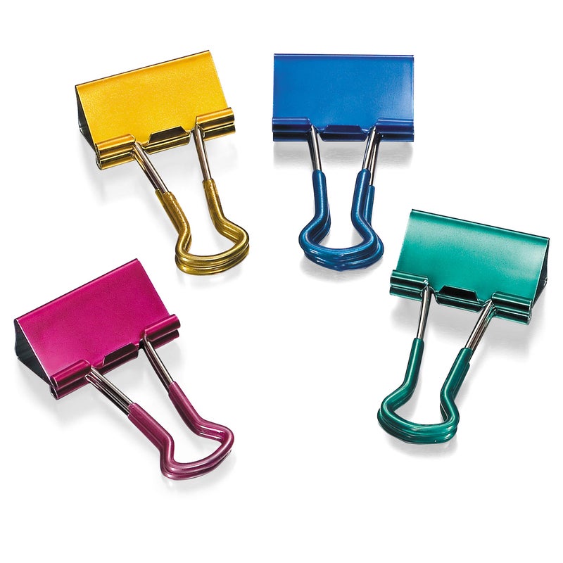 Officemate 31054 Easy Grip Medium Binder Clips 6 packs of 12 clips each assorted metallic colors