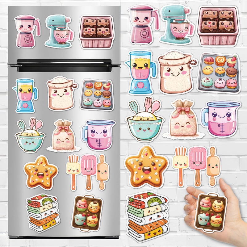 Kawaii Kitchen Collection, Refrigerator Magnet, Magnetic Fridge Decor, Decorative Magnets, Strong Magnet, Magnetic Stickers, Fridge Magnet Set, Cute Refrigerator Magnets, Funny Magnets 13 Pieces - Image 1