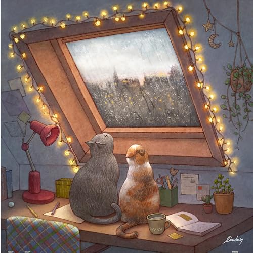 Pintoo Jigsaw Puzzles 900 Piece for Adults Limduey Raining Window Beautiful Plastic Puzzle for Home Decor Zero Dust Easy Storage H3455 - Image 1