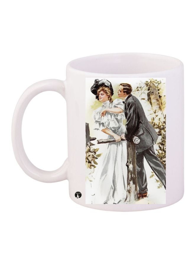 RYN Couple Printed Coffee Mug White/Grey/Black 11ounce