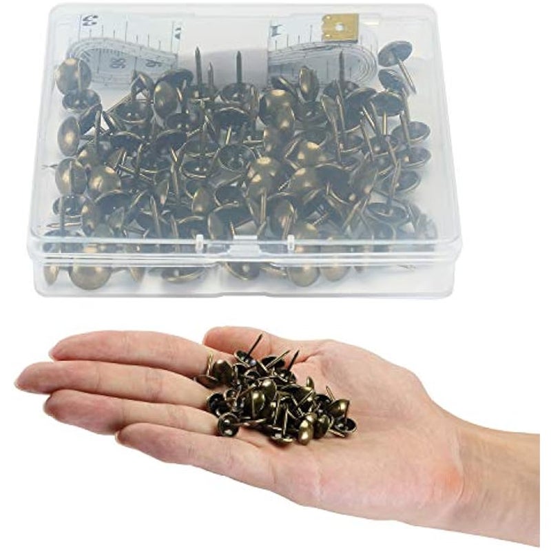 - Upholstery Tacks, 100 Pack, Furniture Tacks, Decorative Nail Heads, Upholstery Tacks for Furniture, Decorative Tacks, Upholstery Tools, Upholstery Nails, Antique Furniture, Brass Tacks - Image 5