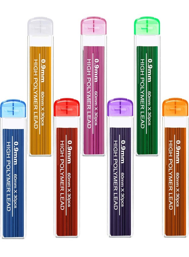 Zhehao 210 Pcs Colorful Refill 0.9 mm Automatic Mechanical Pencil Refills Operation Christmas Items Bulk 7 Colors Stationery for Students School Supplies Home Offices - Image 1