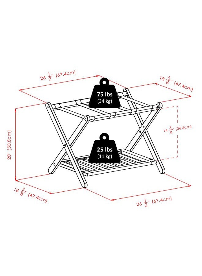 Winsome Remy Shelf Luggage Rack, Cappuccino - Image 5