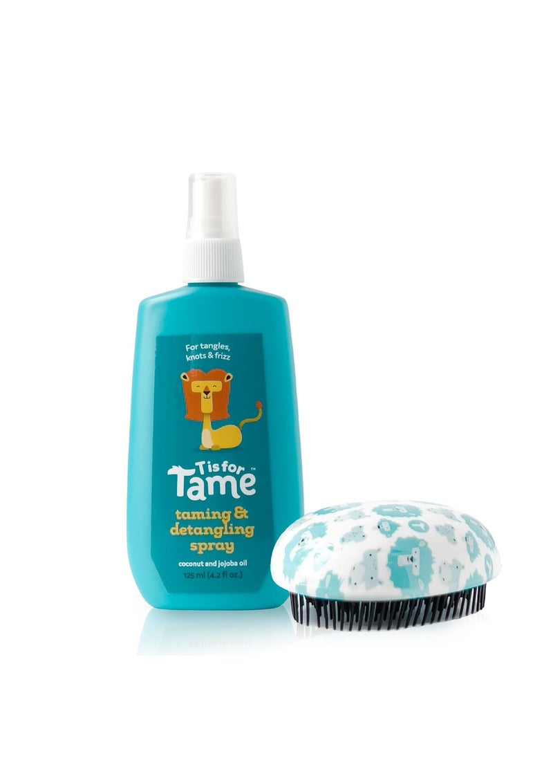 T is for Tame T is for Tame Kids Hair Detangling Spray & Detangler Brush - Ideal Toddler Hairbrush, Smoothing Spray for Frizz Control, Flyaway - Detangling Brush for Curly, Thick, Fine Hair 