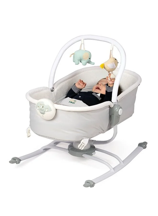 Jikel 2-in-1 Rella Rocker With Napper And Bassinet - Grey