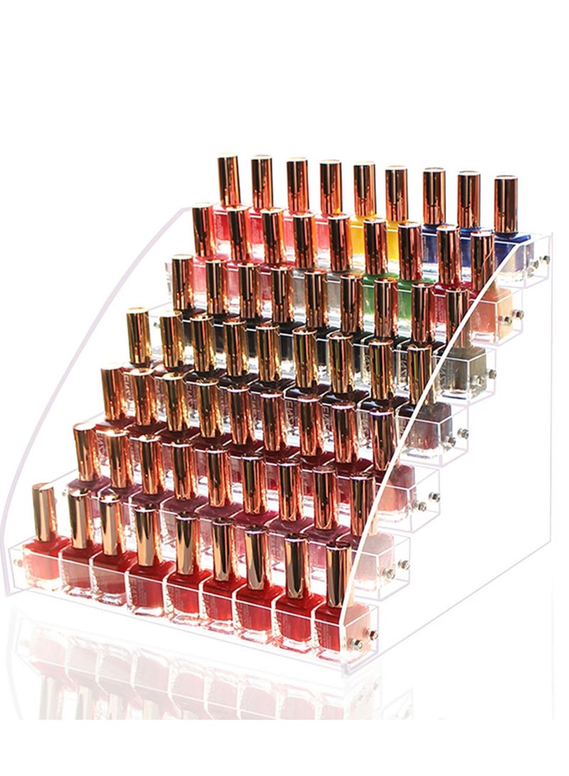 Nail Polish Organizer Bottle, 2Pcs Acrylic Nail Polish Makeup Holder Of 7 Layers, Clear Display Stand Rack For Storage Finger Nail Polish Gel Polish Eyeglasses Essential Oils  - Image 2