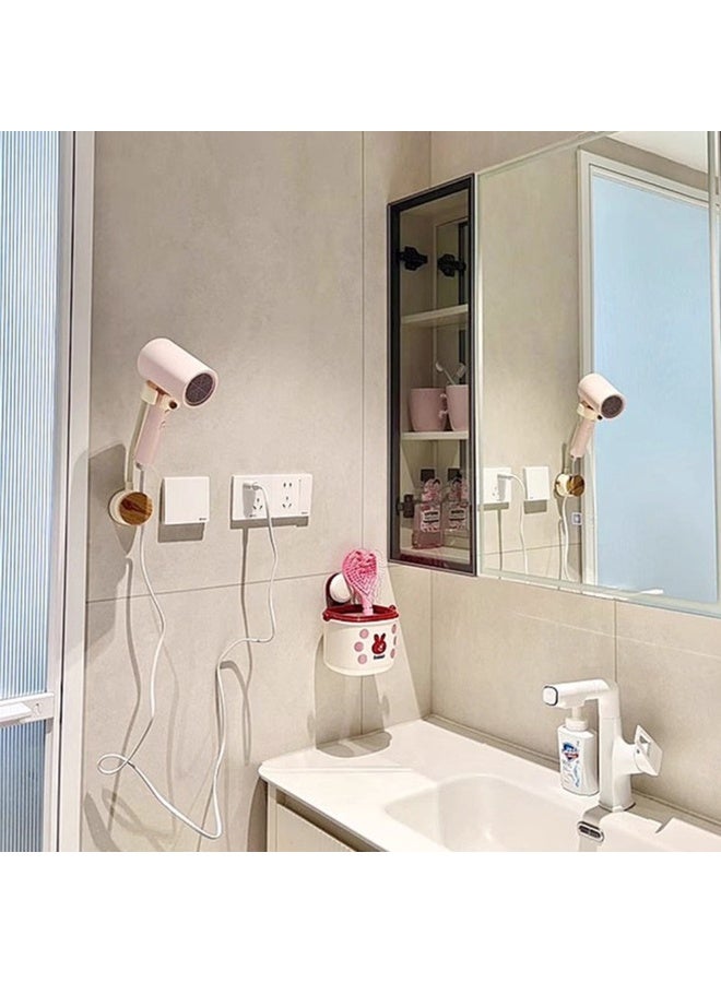 1pcs Hair Dryer Holder Wall Mounted with Suction Cup, No Drill Installation for Damage-Free Walls, 360° Adjustable Hands Free Blow Dryer Holder Fits Most Hair Dryers for Bathroom Organization - Image 2