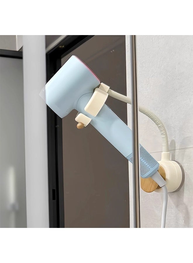 1pcs Hair Dryer Holder Wall Mounted with Suction Cup, No Drill Installation for Damage-Free Walls, 360° Adjustable Hands Free Blow Dryer Holder Fits Most Hair Dryers for Bathroom Organization - Image 5