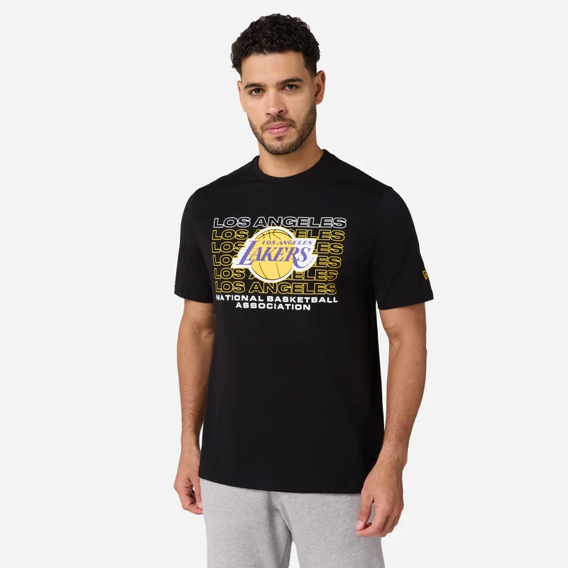 NEW ERA Men's NBA Los Angeles Lakers Stacked Wordmark T-Shirt