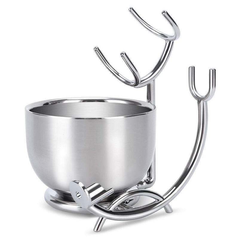SANWA Grooming Shaving Kit for Men,Shaving Razor and Brush Stand with Stainless Steel Shaving Soap Bowl - Image 1