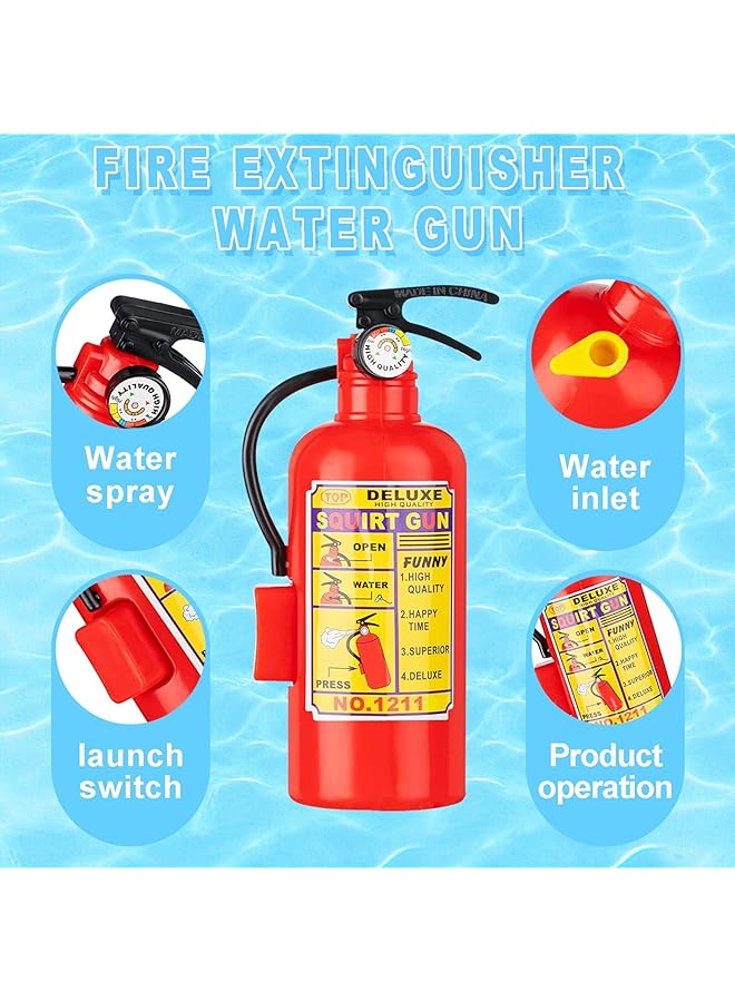 إكسفور عبوة من 12 لعبة طفاية حريق صغيرة، مسدس رش مياه للأطفال والمراهقين والبالغين، ألعاب صيفية خارجية، هدايا حفلات أعياد الميلاد وحمام السباحة (4.2 بوصة) - Image 2