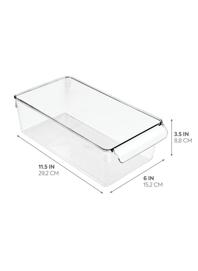 InterDesign iDesign Linus Plastic Fridge and Freezer Storage Organizer Bin with Handle, Clear Container for Food, Drinks, Produce Organization, BPA-Free , 11.5" x 6" x 3.5", Clear - Image 2