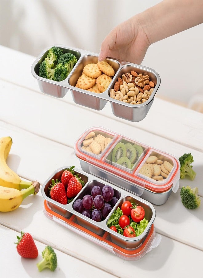 فركاترى مجموعة علب طعام من الفولاذ المقاوم للصدأ من Frcctre، ثلاث علب مع أغطية، قابلة لإعادة الاستخدام، مانعة للتسرب، لتخزين الطعام، مثالية للوجبات الخفيفة، تحضير الوجبات، الصلصات، والوجبات الجاهزة. - Image 5