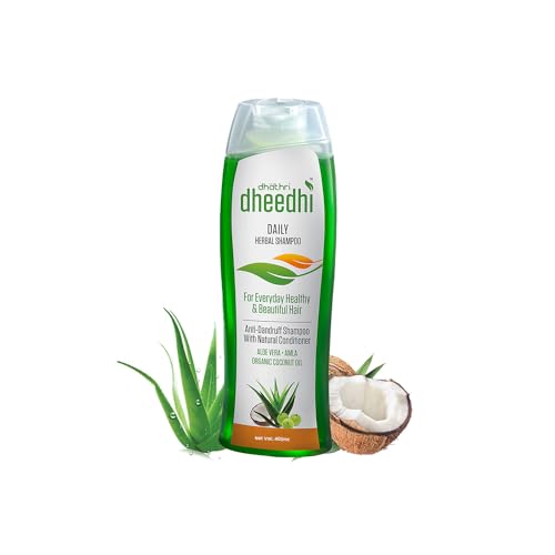 Dhathri Dheedhi Daily Herbal Shampoo to Reduce Dandruff & Promote Hair Growth, Ayurvedic Shampoo to Restore Hair Shine & Strength (400ml) - Image 1