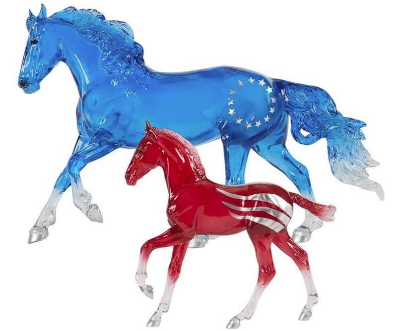 Breyer Horses Traditional Series Betsy and Ross Semiquincentennial Mustang Mare Foal Set Model BTR10671 - Image 3