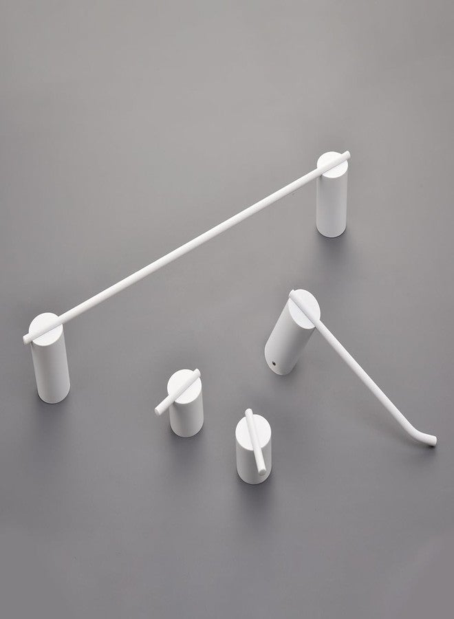 SWHYGER Stainless Steel Bathroom Hardware Set Light White Towel Rack Toilet Paper Holder Robe Hook Towel Bar Hook Bathroom Accessories,SW96068S-4LW. - Image 1