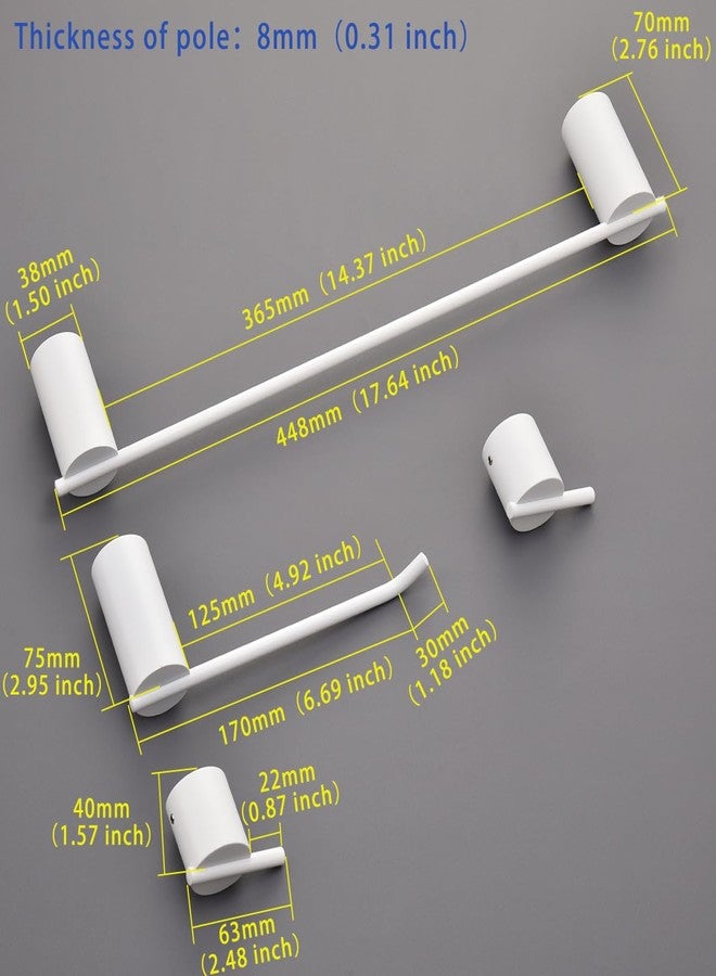 SWHYGER Stainless Steel Bathroom Hardware Set Light White Towel Rack Toilet Paper Holder Robe Hook Towel Bar Hook Bathroom Accessories,SW96068S-4LW. - Image 5