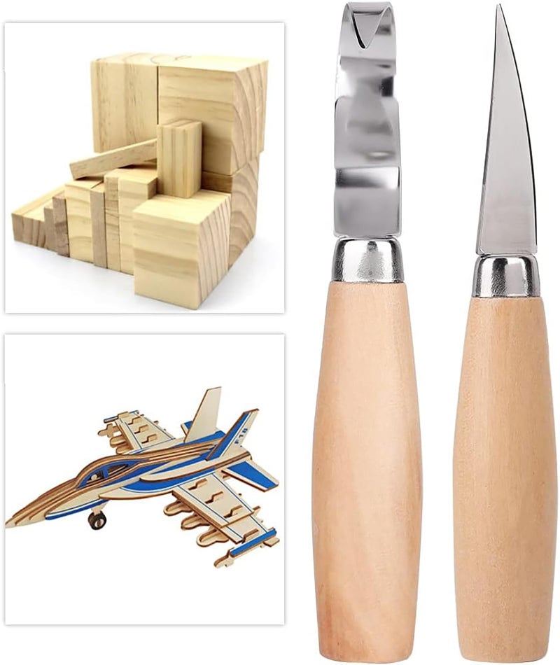 Indusoire Wood Carving Tools, 2Pcs Carving Set for Whittling Wood Crafts, Wood Carving Tools Set,Ergonomic Handle for Comfort,Sharp for Soft/Hard Woods,Ideal for Beginners and DIY Hobbyists - Image 4