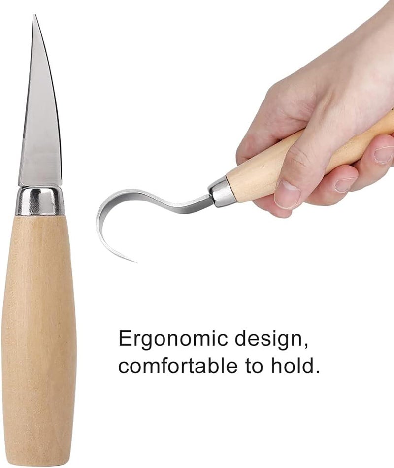 Indusoire Wood Carving Tools, 2Pcs Carving Set for Whittling Wood Crafts, Wood Carving Tools Set,Ergonomic Handle for Comfort,Sharp for Soft/Hard Woods,Ideal for Beginners and DIY Hobbyists - Image 5