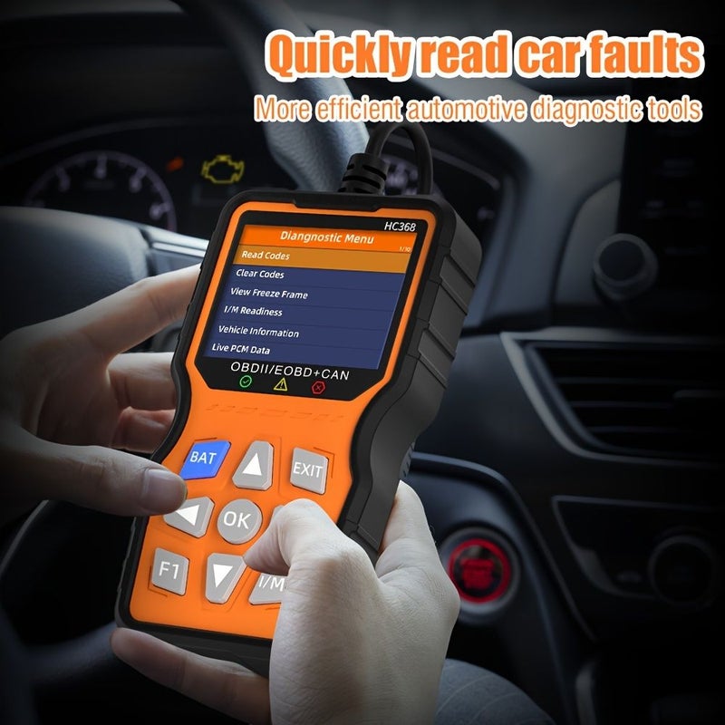 Car Scanner OBD2 Code Reader Vehicle Diagnostic Tool HC368 Red Pro For Engine Fault Clearing Data Reading Battery Diagnostics Two In One Testing Device Checking Stream IM Readiness Status Universal Car Diagnostic Instrument - Image 4