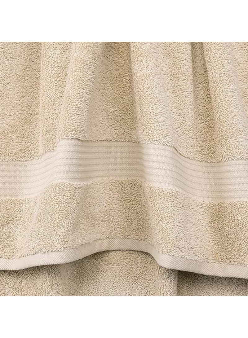 Huitich 6-Piece Pure Cotton Bath Towel Set Beige  - Image 3
