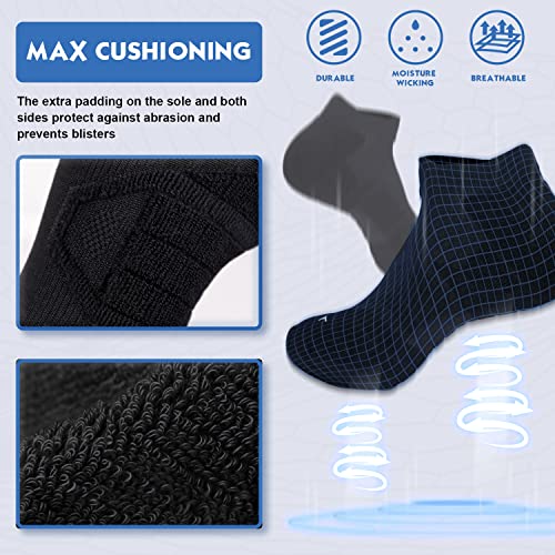 Hylaea Low Cut Athletic Running Socks for Men & Women (3 Pairs Black, Medium) - Image 5