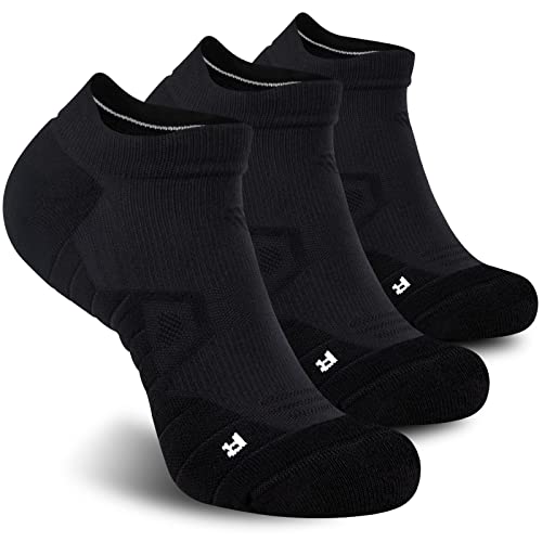 Hylaea Low Cut Athletic Running Socks for Men & Women (3 Pairs Black, Medium) - Image 1
