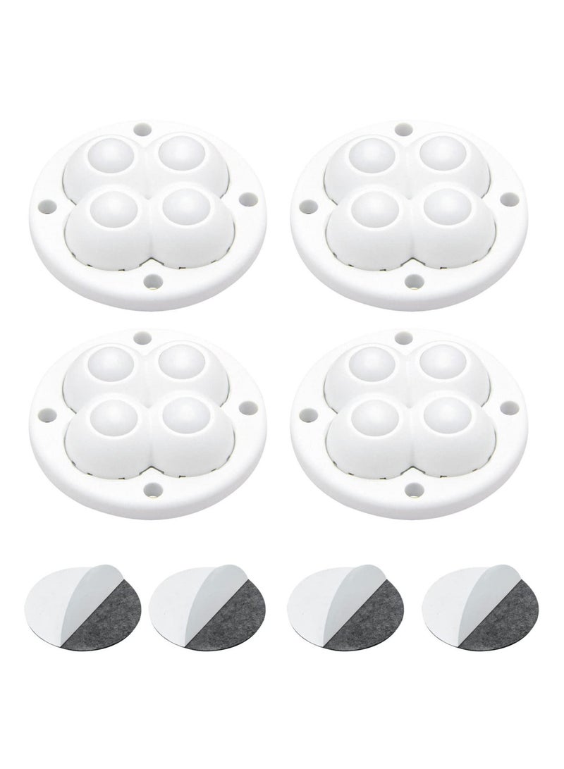 12 Pcs Self Adhesive Caster Wheels, Mini Caster Wheels for Small Appliances 360° Rotation Swivel Wheels Self Adhesive Nylonad Rollers for Bins/Storage Boxes/Furniture Bins (White) - Image 1