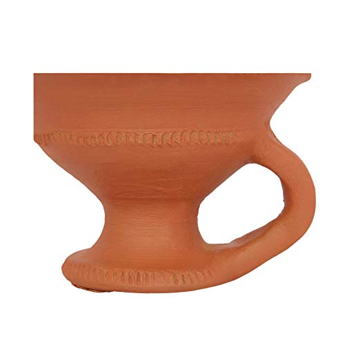 GARIBA Creations Incense Holder Dhoop Dani Sambhrani Cup with Stand Terracotta Burner for Pooja Traditional Design for Home, Office & Temple Natural Clay Finish (Small Size, Handemade, Natural) - Image 4