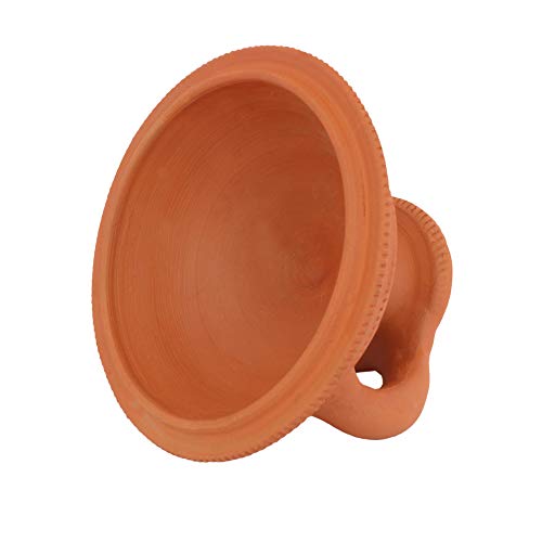 GARIBA Creations Incense Holder Dhoop Dani Sambhrani Cup with Stand Terracotta Burner for Pooja Traditional Design for Home, Office & Temple Natural Clay Finish (Small Size, Handemade, Natural) - Image 3