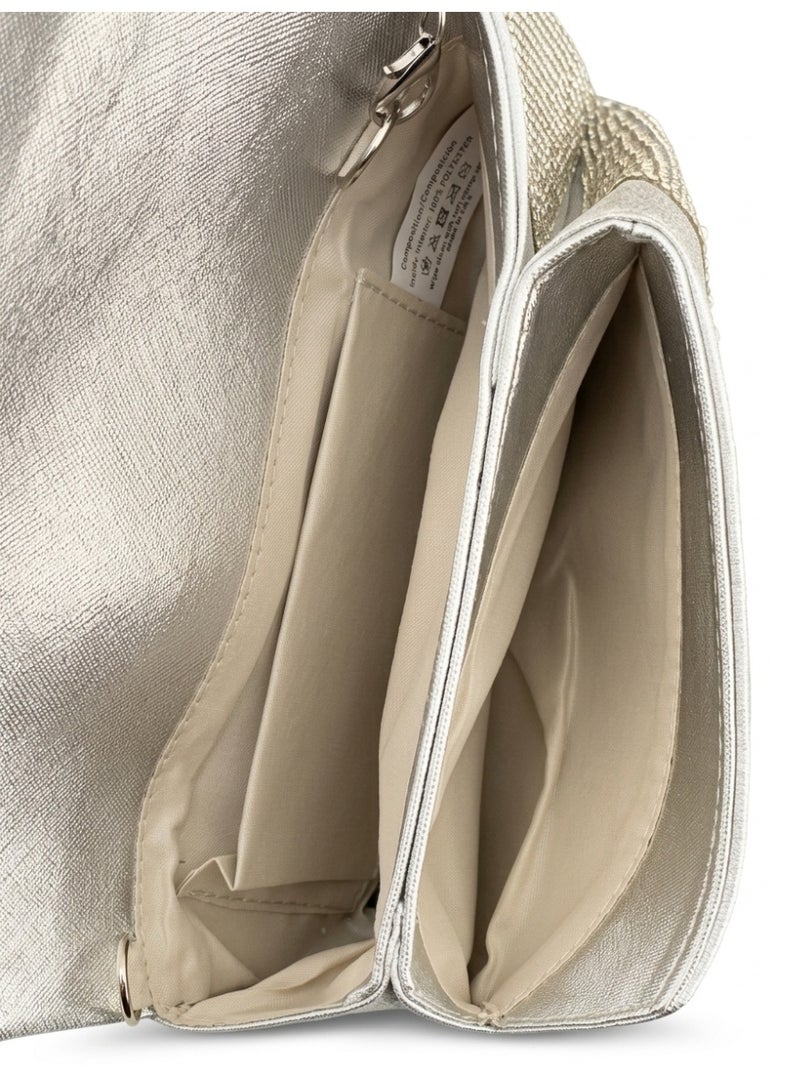 LIFESTYLISH Crossbody evening bag With sparkling stones and beads ZS-7 - Silver - Image 4