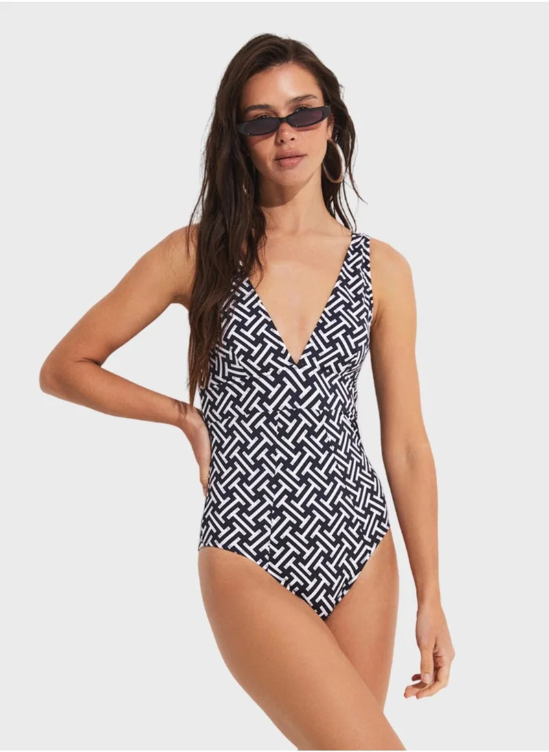 JUNE Pattern Printed Swimsuit