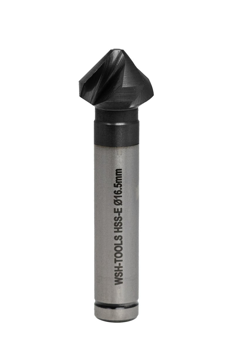 HSS-E Co5 90° Spiral Countersink 16,5mm Uneven Pitch TiAlN Coated | Chatter-Free Deburring Tool Dubai UAE