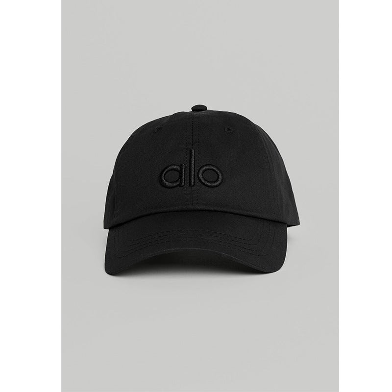 alo yoga Baseball Cap Embroidered Hard Top Hat Mens and Womens Cap European and American Fashion Brand Casual Sunscreen Sunshade Hat 001 Embroidery Cap Black