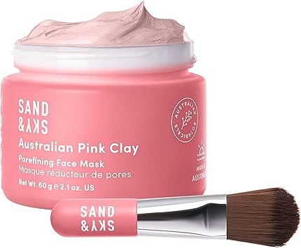 Sand & Sky Sand Sky Australian Pink Clay Detoxifying Face Mask with Vitamin C Antioxidants Pore Clearing Clay Mask for BlemishProne Skin Fades Hyperpigmentation Evens Tone - Image 1