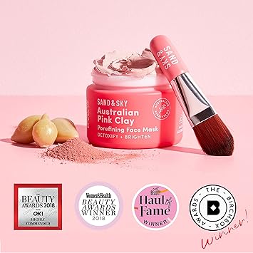 Sand & Sky Sand Sky Australian Pink Clay Detoxifying Face Mask with Vitamin C Antioxidants Pore Clearing Clay Mask for BlemishProne Skin Fades Hyperpigmentation Evens Tone - Image 2