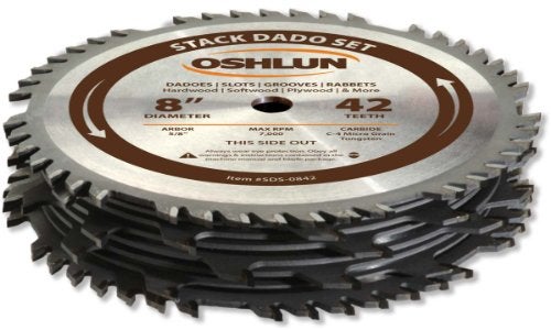 Oshlun SDS-0842 8-Inch 42 Tooth Stack Dado Set with 5/8-Inch Arbor - Image 2