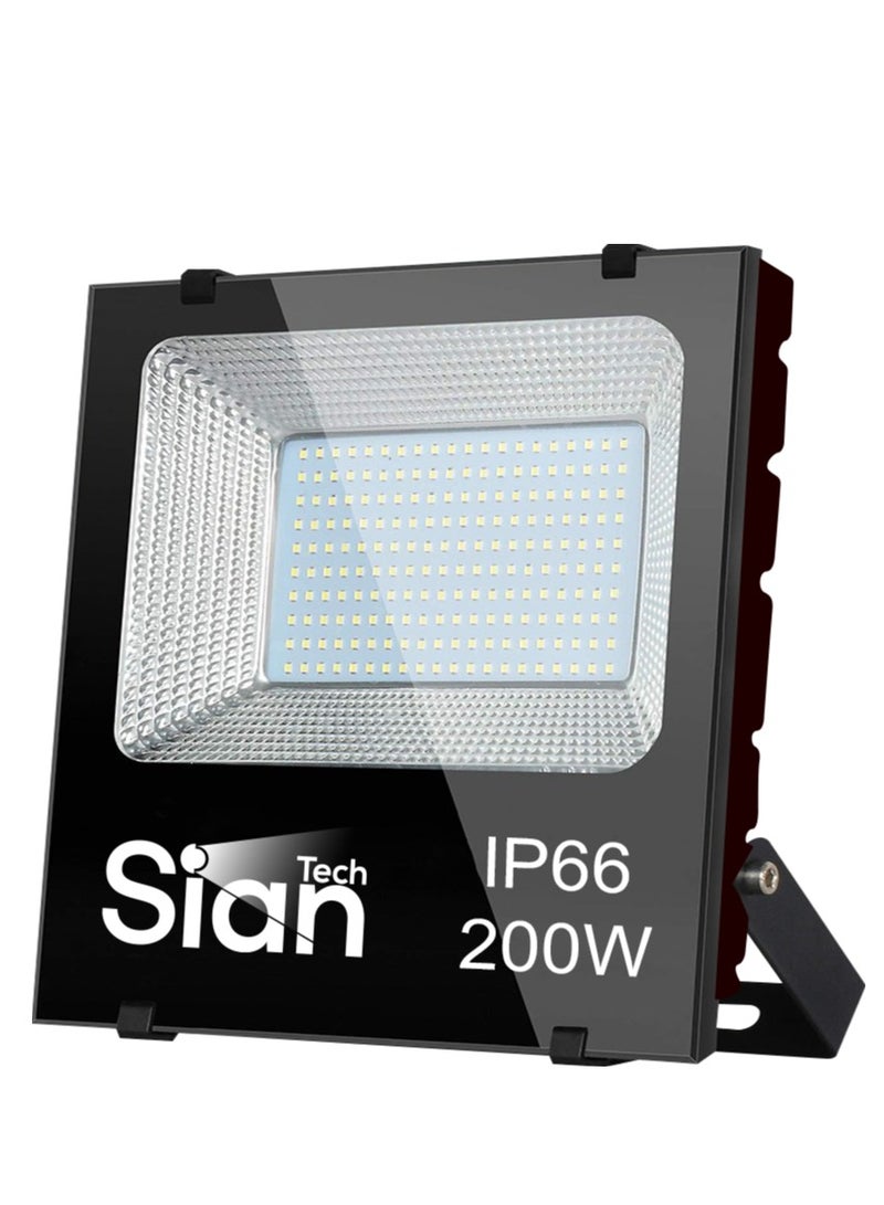 سيان تك كشاف وجهات 200وات اضاءة ابيض 6500كيلفن فلود لايت 5000ليومن - 50000ساعة تشغيل - باور فاكتور 0.97 - درجة وضوح اللون 85 - الومنيوم خام بضمان 30شهر استبدال من سيان تك - Image 1