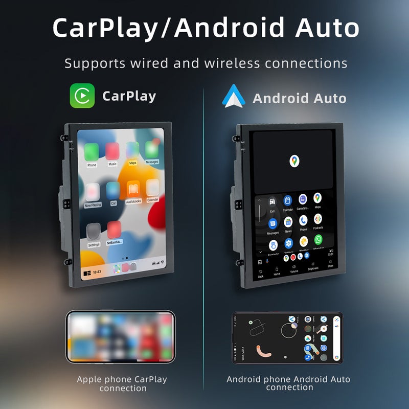 9.7 بوصة شاشة عمودية لـ Carplay لاسلكي عبرetooth للسيارة، جهاز تنقل واي فاي تنقل في الوقت الفعل آلة متكاملة، واجهة اتصال بالهاتف، مشغل ملтимيديا للسيارة - Image 5