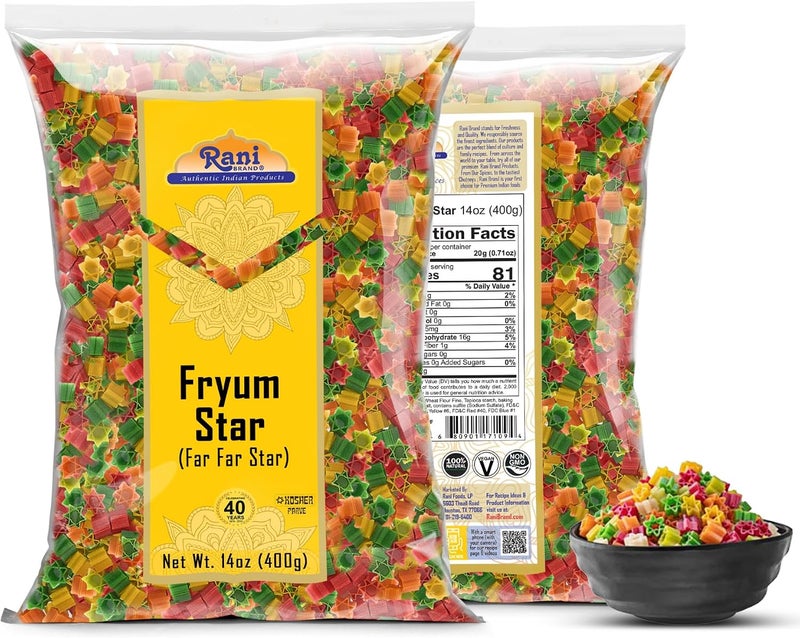 Rani Fryum Star (Far Far Star) - Wheat & Tapioca Pellets, 14oz (400g) - Image 2