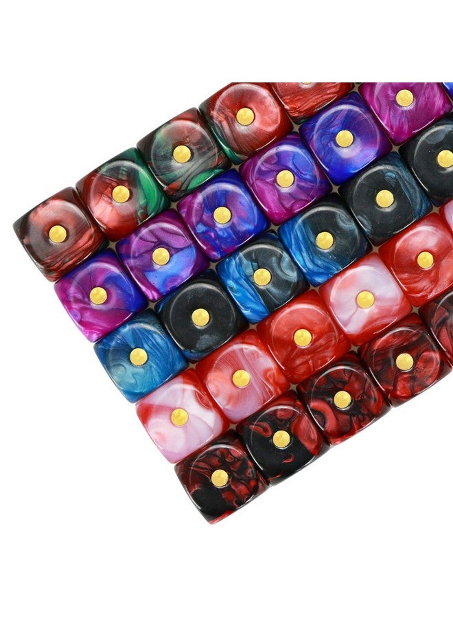 YOUSHARES YOUSHARES 50 Pack D6 Game Dice Set with Pouch - 16mm Two Color 6 Sided Dice, Perfect Table Games Dice for Tenzi, Yahtzee, DND MTG RPG War Games  - Image 2