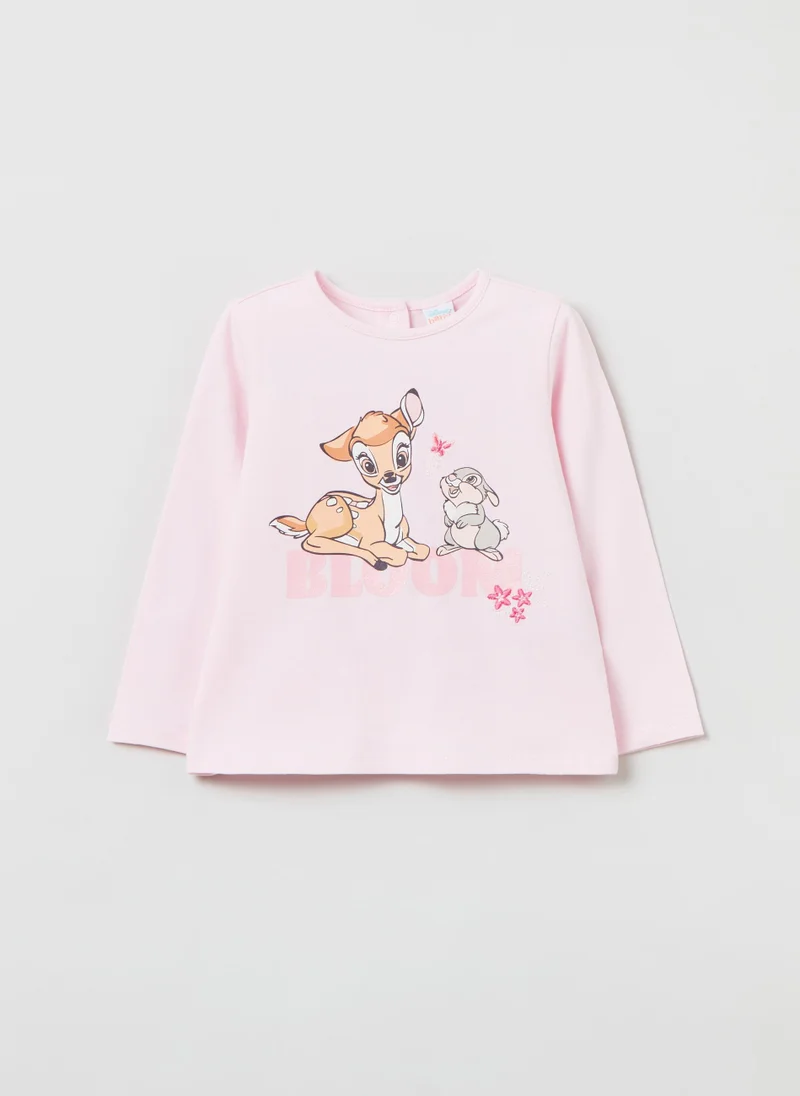 او في اس Ovs Long-Sleeve T-Shirt With Bambi Print