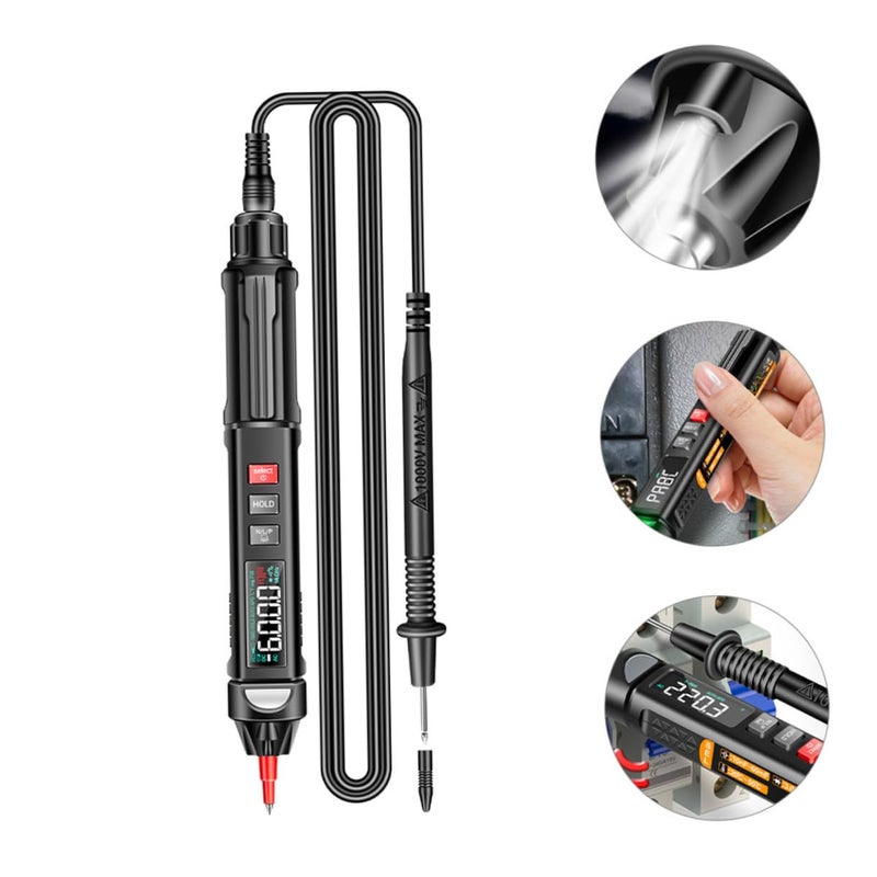 Uonlytech Smart A3009 Electric Tester Pen Multimeter with Voice Broadcast, Voltage Detector and Resistance Tester for Household Electrical Testing, Pen-Type Digital Multimeter Without - Image 5