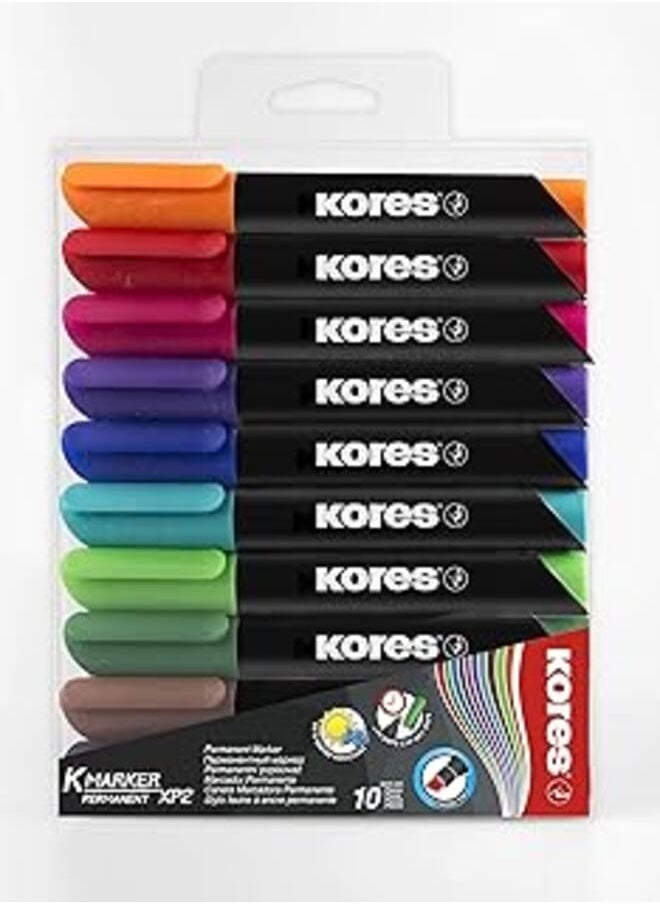 Kores - k-marker xp2: coloured permanent marker pens, pack of 10 assorted colours - pzsku/Z847B2B304D596C763271Z/45/_/1720390183/9e760724-d92d-4fb4-b25c-f6b2e7b5ba48