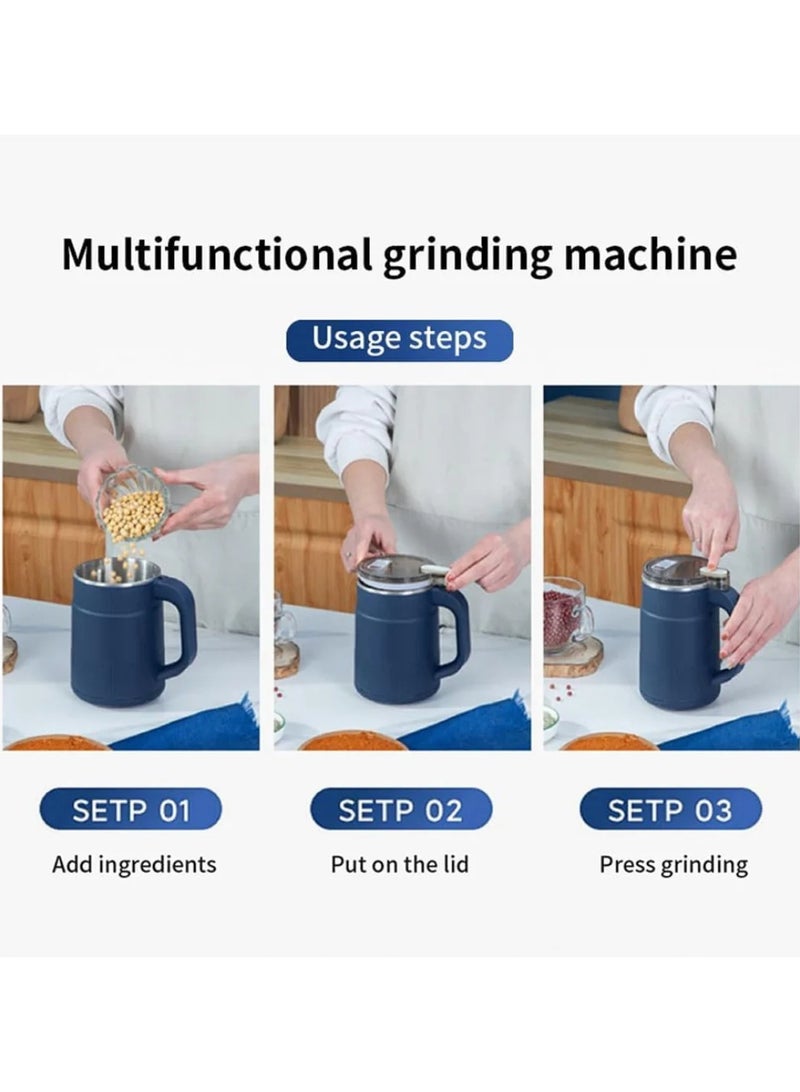 مطحنة قهوة كهربائية من الاستلس المتين و مطحنة حبوب البن المحمولة، 200 واط عالية الطاقة وتقطيع الطعام،  ماكينة طحن القهوة فائقة النعومة موتور من الفولاذ المقاوم للصدا متعددة الاستخدامات تستخدم أيضًا كمطحنة صغيرة في المطبخ لطحن التوابل المجففة والمكسرات والأعشاب وما إلى ذلك مزودة بغطاء شفاف ومفتاح امان - Image 3