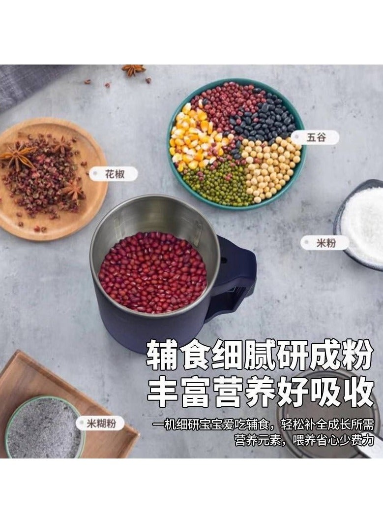 مطحنة قهوة كهربائية من الاستلس المتين و مطحنة حبوب البن المحمولة، 200 واط عالية الطاقة وتقطيع الطعام،  ماكينة طحن القهوة فائقة النعومة موتور من الفولاذ المقاوم للصدا متعددة الاستخدامات تستخدم أيضًا كمطحنة صغيرة في المطبخ لطحن التوابل المجففة والمكسرات والأعشاب وما إلى ذلك مزودة بغطاء شفاف ومفتاح امان - Image 4