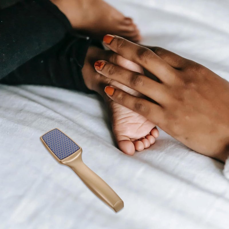Gold Pedicure Foot Rasp and Foot Skin Trimmer Tool Electroplated Handle Multi-Purpose Dead Skin Remover for Wet and Dry Home Salon Callus Scraper - Image 5